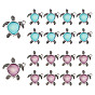 20Pcs 2 Colors Tibetan Style Alloy Pendants, with Imitation Acrylic Rhinestone Cabochons, Turtle