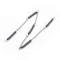 Non-Magnetic Synthetic Hematite Beads Handmade Chains, Unwelded, with 304 Stainless Steel Cable Chains and Eye Pin