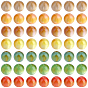 7 Perles de résine transparentes de couleur, ronde, deux tons, avec de la poudre de paillettes
