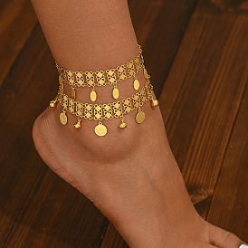Изысканные браслеты на ногу в виде монеты из латуни в ближневосточном стиле для женщин