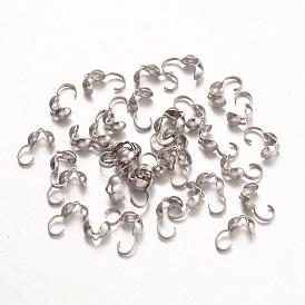 316 Surgical Stainless Steel Bead Tips, Calotte Ends, Clamshell Knot Cover, 9x4mm