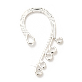 Rack Plating Alloy Ear Cuff Findings, with 6 Loops, Ear Wrap Earring Hooks for Non Piercing Earring Making, Cadmium Free & Lead Free