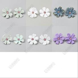 120 piezas 6 colores tela cabeza de flor artificial, para manualidades diy boda decoración del hogar