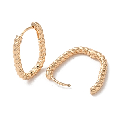 Brass Hoop Earrings for Women, Oval