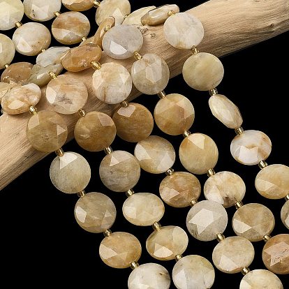 Природный Топаз нефрита бисер нитей, граненый шестиугольный разрез, плоско-круглые, с бисером