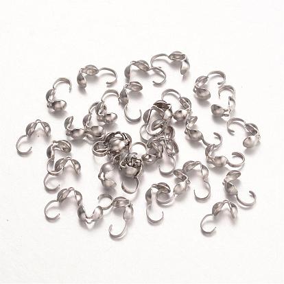 316 Surgical Stainless Steel Bead Tips, Calotte Ends, Clamshell Knot Cover, 9x4mm