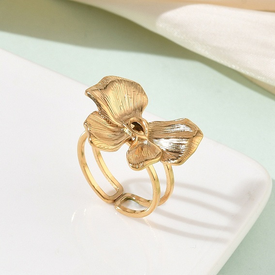 304 открытые манжеты из нержавеющей стали для женщин, цветок