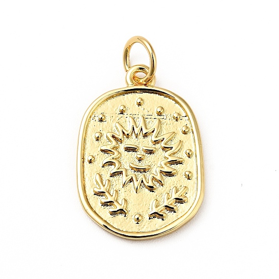 Стойки обшивки латунные подвески, с целью перехода в кольце, без кадмия, без никеля и без свинца, овальные с солнцем