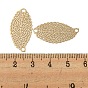 Rack Plating Brass Filigree Connector Charms, Long-Lasting Plated, Leaf Etched Metal Embellishments