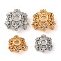 Колпачки для бусин из прозрачного кубического циркония из латуни, без кадмия, без никеля и без свинца, цветок