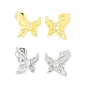 Фурнитура для серег-гвоздиков из латуни с паве из прозрачного кубического циркония, без кадмия, без никеля и без свинца, бабочка