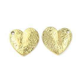 304 Stainless Steel Charms, Textured Heart Charms