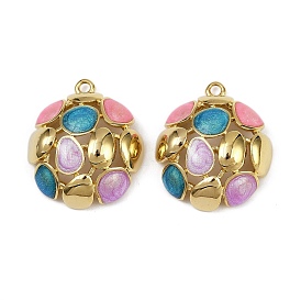 304 нержавеющей стальной эмали подвески, ионное покрытие (ip), полукруглые прелести, реальный 18 k позолоченный