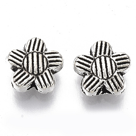 Perles en alliage de style tibétain, sans cadmium et sans plomb, fleur