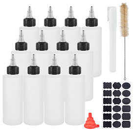 Plastic Glue Bottles,  Portable Foldable Silicone Funnel Hopper, Length Chemistry Test Tube Bottle Wash Cleaning Brush, Chalkboard Sticker Labels, Marker Pen