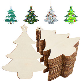 24 шт. подвески из необработанного дерева и пеньковой веревки