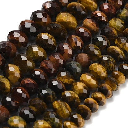 Природных тигровый глаз бисер нитей, рондель, граненые