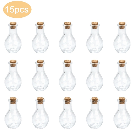 15шт. стеклянная бутылка для контейнеров с бусинами, с пробкой, бутылка желаний