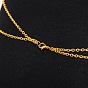 Double Layer Chain Body Necklace for Sexy Women, with Iron Chains and Alloy Lobster Claw Clasps, 18 inch 