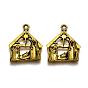Сплавочные подвески тибетского стиля, дом, античное золото 