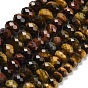 Природных тигровый глаз бисер нитей, рондель, граненые