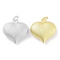 Rack Plating Brass Pendants, with Jump Ring, Cadmium Free & Lead Free, Long-Lasting Plated, Heart