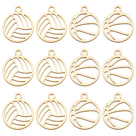 12шт. 2 стили подвески из нержавеющей стали, отрезать, волейбол/баскетбол