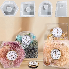 Moules en silicone pour horloge de table bricolage, moules de résine, outils de moule d'artisanat en argile