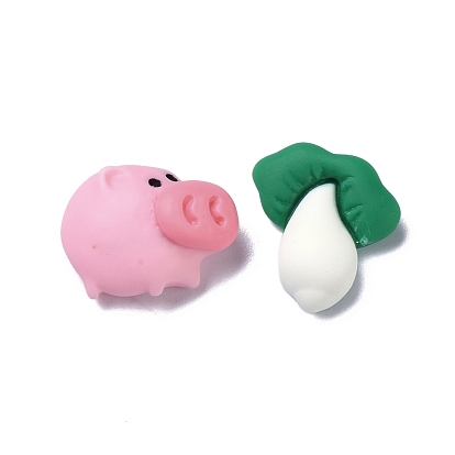 Cabuchones de resina opacos, para decoración de bricolaje, cerdo y repollo