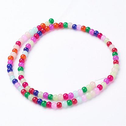 Glass Beads Strands, Imitation Jade, Round