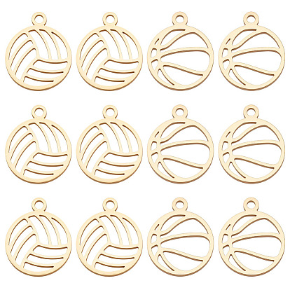 12шт. 2 стили подвески из нержавеющей стали, отрезать, волейбол/баскетбол