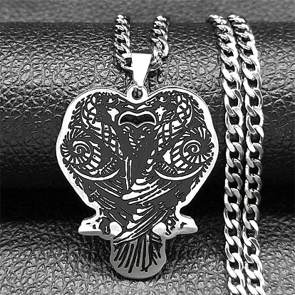 201 ожерелья с подвеской в виде двойного ворона из нержавеющей стали с черной эмалью