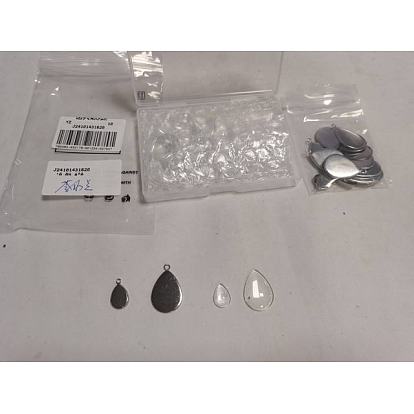 Kits de fabrication de pendentifs en acier inoxydable en forme de larme à faire soi-même