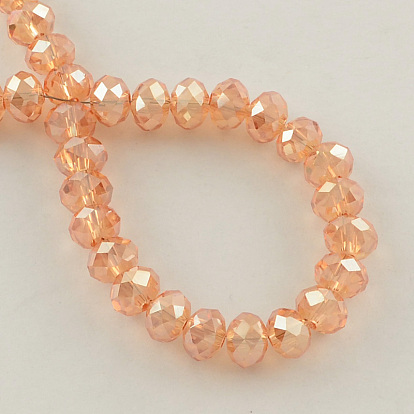 Electroplate Glass Bead Strands, Faceted Rondelle