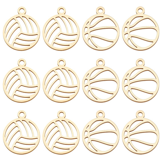 12шт. 2 стили подвески из нержавеющей стали, отрезать, волейбол/баскетбол