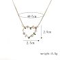 Copper Plated Gold Zircon Heart Pendant Necklace with Colorful Cubic Zirconia for Women