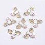 Alloy Enamel Cabochons, with Crystal Rhinestone, Bee, Light Gold