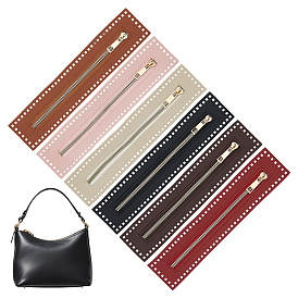 6 шт 6 цвета аксессуары для одежды, застежка-молния, искусственная кожа с ПВХ-застежкой-молнией, прямоугольные