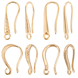 40шт 4 стили латунные крючки для сережек, без кадмия и без свинца