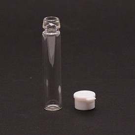 Clear Glass Bottles, with Plastic Caps, Bead Containers, Pipe