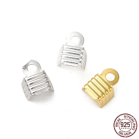 Rhodium Plated 925 Sterling Silver Folding Crimp Ends