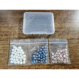 CHGCRAFT 90Pcs 3 Colors Natural Cultured Freshwater Pearl Beads Strands, Two Sides Polished, Nuggets