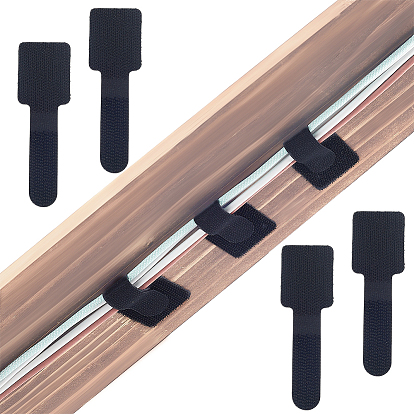 100Pcs Self-adhesive Nylon Hook & Loop Cable Tie, Reusable Fastener for Cord Management & Organization