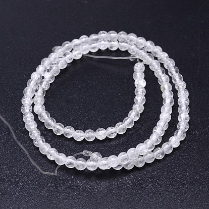 Natural Quartz Crystal Round Beads Strands, Rock Crystal Beads