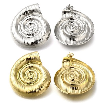 304 серьги-гвоздики из нержавеющей стали в форме ракушки