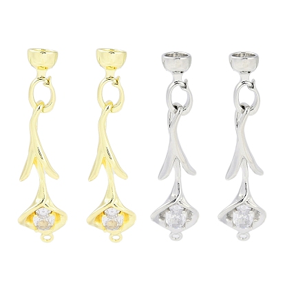 Латунный паве из прозрачного кубического циркония с застежками, без кадмия, без никеля и без свинца, каллы