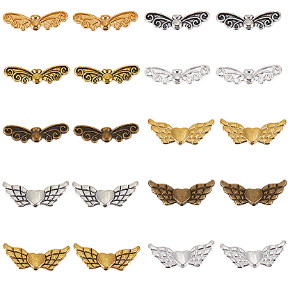 120 шт 10 стили бусины из сплава в тибетском стиле, крыло