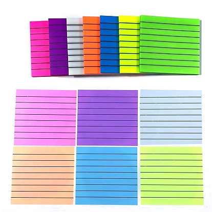 PET Memo Pad Sticky Notes with Lined, Sticker Tabs, for Office School Reading