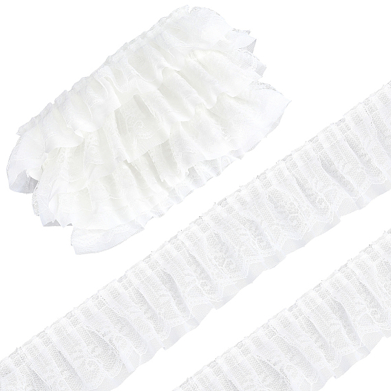 5 ярдов двойной полиэстеровой кружевной отделки для украшения шитья