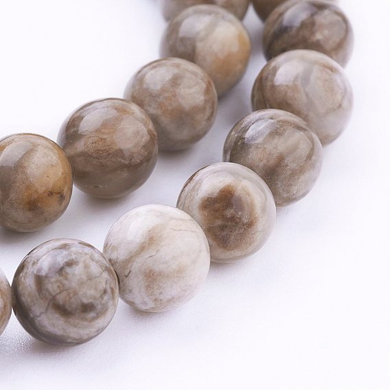 Natural Silver Leaf Jasper Beads Strands, Round